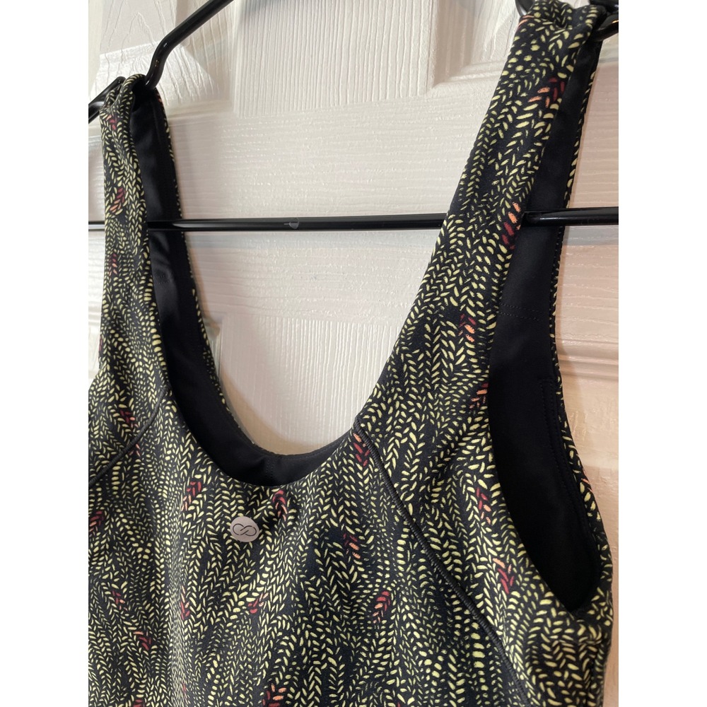 New Calia Inspire Scoop Neck Tank Women's XXS Serpent Print Black Built In Bra - Picture 5 of 15